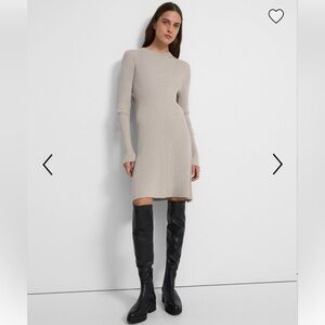 Theory Dress in Empire Wool in Oatmeal size P (XS)
